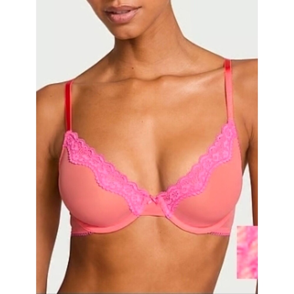 Victoria's Secret | Tease Lace-Trim Unlined Demi Bra 34C